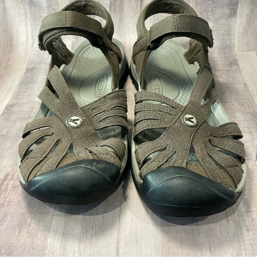 Keen Rose Ankle Strap Sport Sandals Brown w/ Black Cap Toe Women's Size 10 - Picture 3 of 11